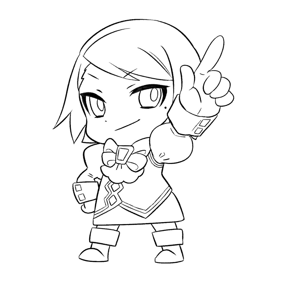 デフォルメメイちゃんの塗り絵作ったので透過して暇潰しにでもつかってください… 