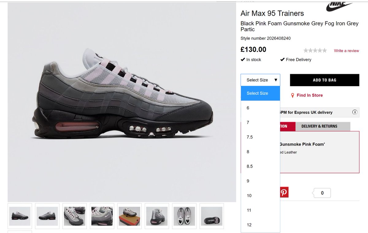 nike air max 95 pink foam uk