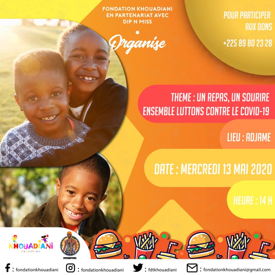fdtkhouadiani's tweet image. En partenariat avec DIP N MISS, nous organisons "UN REPAS, UN SOURIRE ! ENSEMBLE LUTTONS CONTRE LE COVID19".  Il s'agit d'un partage de repas à nos petits frères de la commune d'Adjamé. Nous profiterons pour les sensibiliser sur les mesures à prendre pour éviter le Covid19.