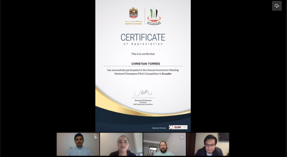 AIM_Congress's tweet photo. Kriptos Wins the Ecuador Startups Virtual Pitch Competition!
Congratulations to @Kriptos for winning the Ecuador Startups Virtual Pitch Competition on Friday, May 1st!
#AIM2020 #Kriptos #Ecuador #StartupMexico #pitchcompetition #startup #virtualpitchcompetition https://t.co/la2vPzggDe