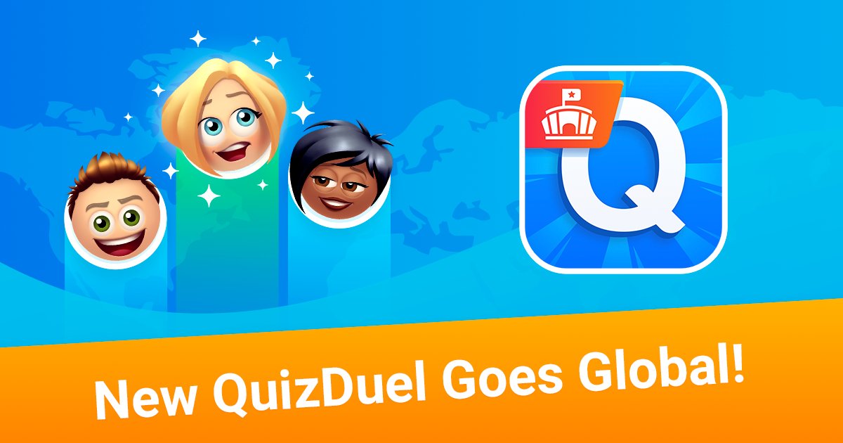 QuizDuel's tweet photo. Today we're so proud to announce the global launch of NEW! QuizDuel, available on iOS and Android worldwide! 🎉😃 In this new version keep your old account, and play classic duels with all of your old buddies, while also exploring new, fast paced categories in "Arena" mode! 🔥 https://t.co/pXDUn6ssaj