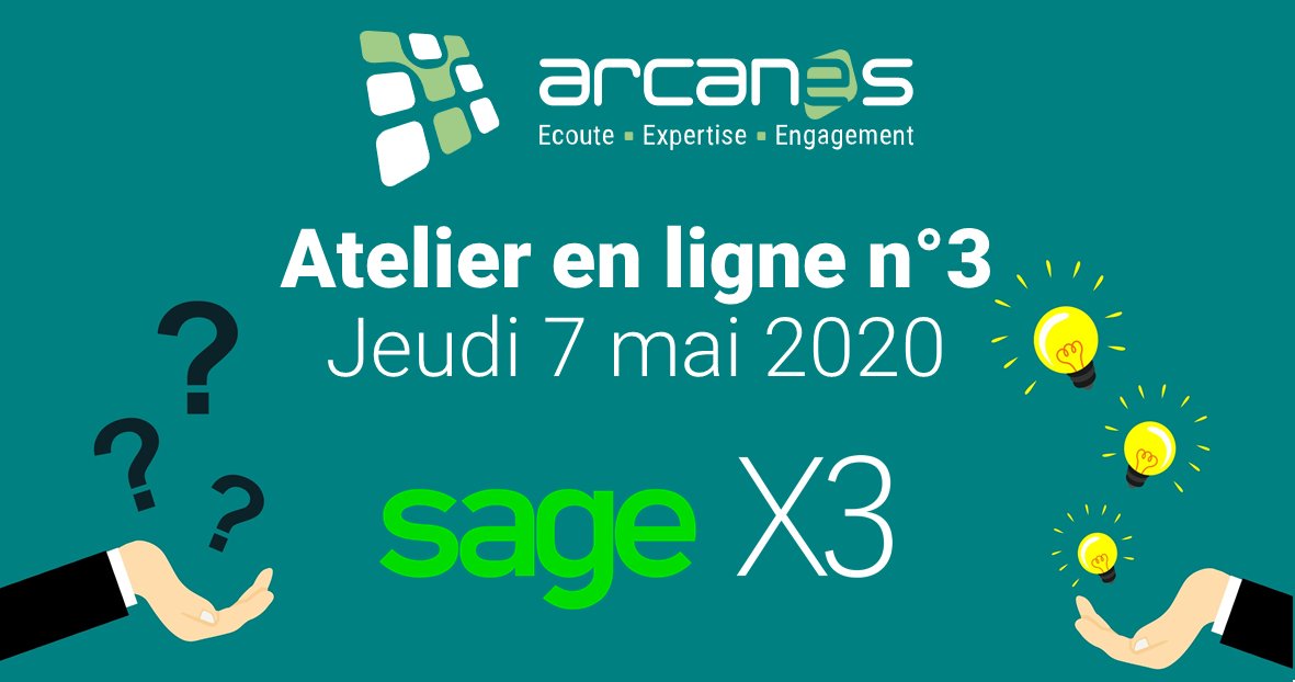 ⏰ Dernier atelier #SageX3 finance sur le thème de la gestion des #contentieux🎲 Pour ce dernier rendez-vous un quizz ludique et interactif vous permettra de tester vos connaissances en fin d’atelier, et de consolider ensemble les notions essentielles. arcanes-informatique.com/2020/04/13/web…