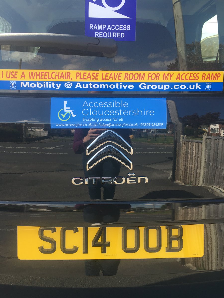 AccessGlos's tweet photo. Really excited to have pimped our ride ready for when we can get back on the road again! #accessibility #carsigns https://t.co/2cKbfO0rVV