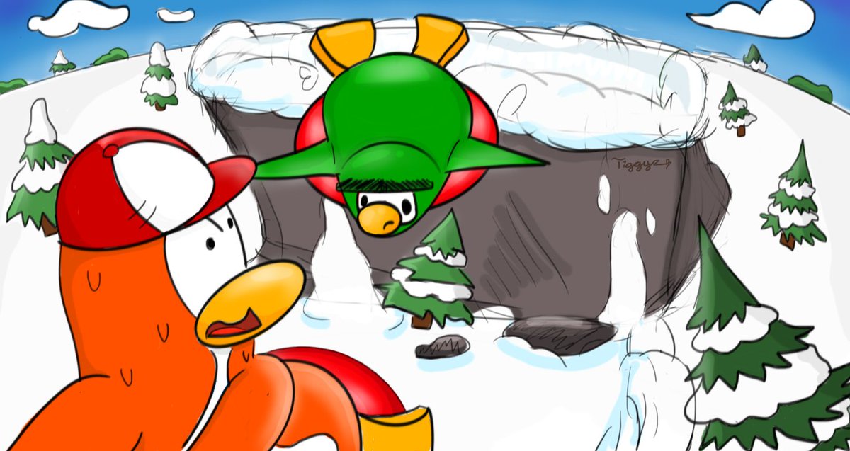 Tiggyz44's tweet photo. Imagine the last thing you see playing sled racing is Stu gaining up on you like this. @CPRewritten https://t.co/ALgPVY1hPR