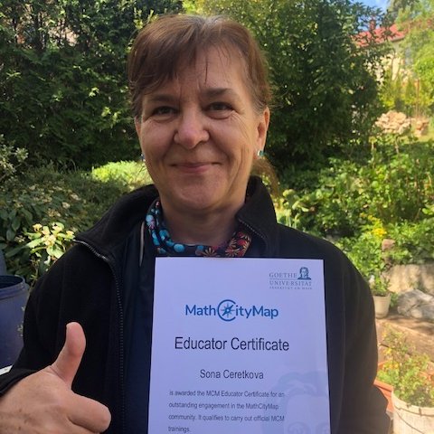mathcitymap's tweet image. We proudly present our new #MCM-Educator Sona Ceretkova who is Partner in the #MoMaTrE project. We are very thankful that Sona is very engaged in reviewing #MCM Task in Slovakia. You like to become and #MCM-Educator? Please contact info@mathcitymap.eu @Erasmus_DAAD  @kmkpad #twlz