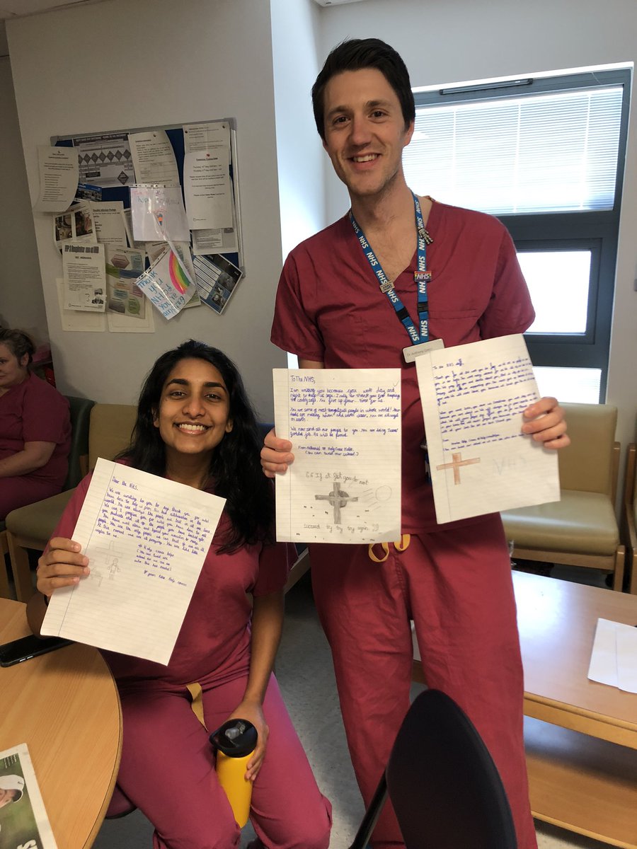 Ant_Rowland_Doc's tweet photo. @HolyCrossRC Thank you for your lovely letters! They really cheered us up! Stay safe and lots of love from all of us on intensive care at Good Hope Hospital! #HolyCrossHelps https://t.co/EL5B8rmqAZ
