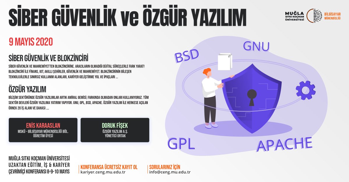 cengkariyer's tweet photo. Üniversite öğrencileri, lise öğrencileri ve kendini bilişim alanında geliştirmek, sıfırdan bilişime başlamak isteyen,

Herkes Davetli!

ÜCRETSİZ KAYIT olmak için; https://t.co/8LCXf2Fb1R

#kariyer5N1K #msku #mskuceng #cevrimicikonferans #evdekal #siberguvenlik #ozguryazilim https://t.co/M3LTfQfrg6