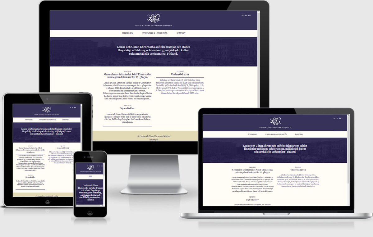 We built the new #WordPress website for Louise and Göran Ehrnrooth Foundation: louisegoran.fi