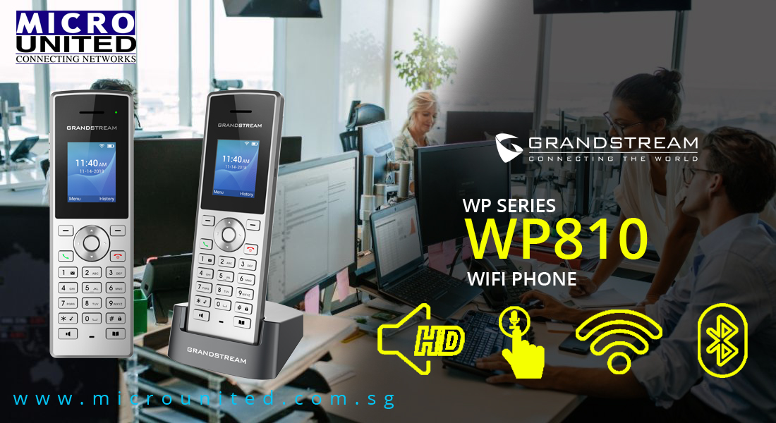 microutd's tweet photo. WFH with Grandstream WP series!

The simple portable Wi-Fi phone comes equipped with integrated dual-band 802.11a/b/g/n/ac Wi-Fi support, an advanced antenna design and roaming support. By adding 6 hour talk time and HD voice with dual-MICs, the WP810 offers a powerful https://t.co/ekontWQGRj