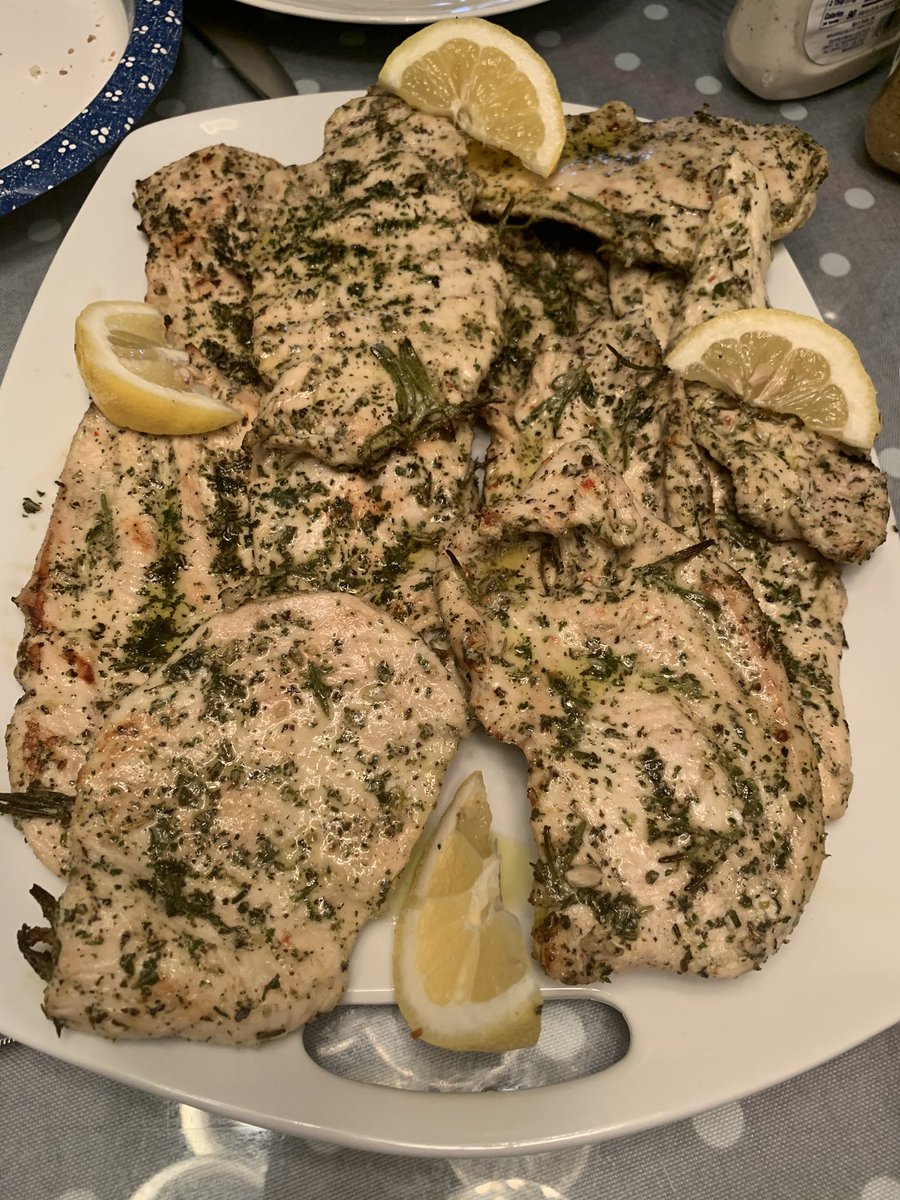 ParmaJohn5's tweet photo. used my own fresh herbs, with olive oil and lemon.  cooked on the grill. low and slow!! soooooo juicy - a wonderful herb flavor! https://t.co/q09k3bzWv4