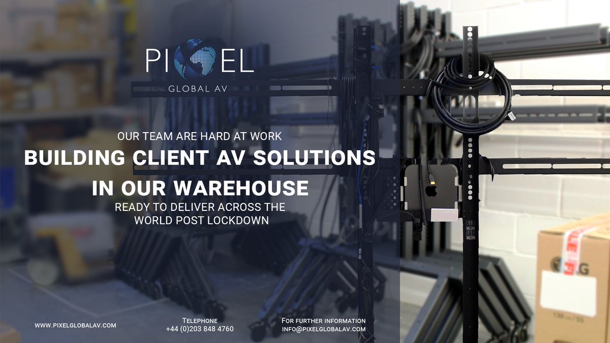 PixelGlobalAV's tweet photo. Our team are hard at work delivering solutions in our warehouse for post lockdown deployment.
Just one of the many projects we have been working on to bring AV to our clients during and after Lockdown.
#PixelGlobalAV #WorkingInAv #BuildingAvsolutions #PostLockdownDeployment https://t.co/uughn9cgHY
