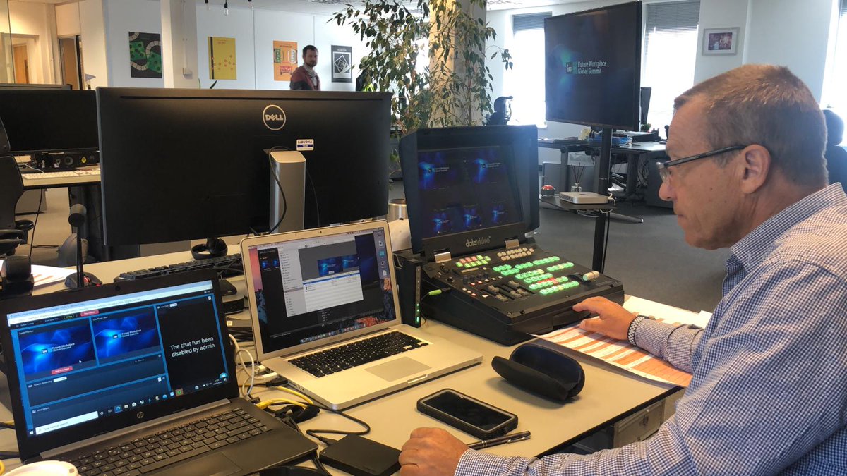 ISG_News's tweet photo. Behind the scenes of the #ISGFutureWorkplace Global Summit. Our production team @LIQUONA is hard at work making sure things are running smoothly. https://t.co/c1ji9u5VQf