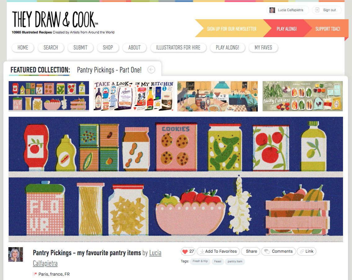 tapirolucia's tweet photo. My pantry illustration got selected to be on @theydrawandcook home page! Very happy! https://t.co/cnMjiFZbBE