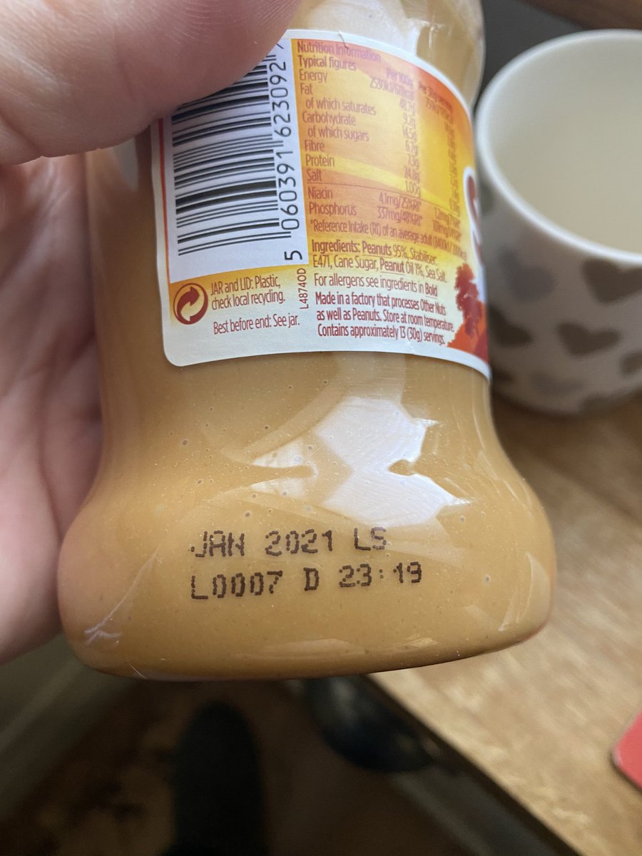 AdamBBrowne's tweet photo. @SunPatOfficial What’s going on here please? Is that dark patch bacteria/mold or is it safe to eat? And why does the peanut butter look ‘dried out’? Thanks https://t.co/WROW0ArXxS