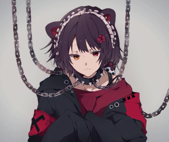 ケロベロスに首輪。
 #いぬいらすと 