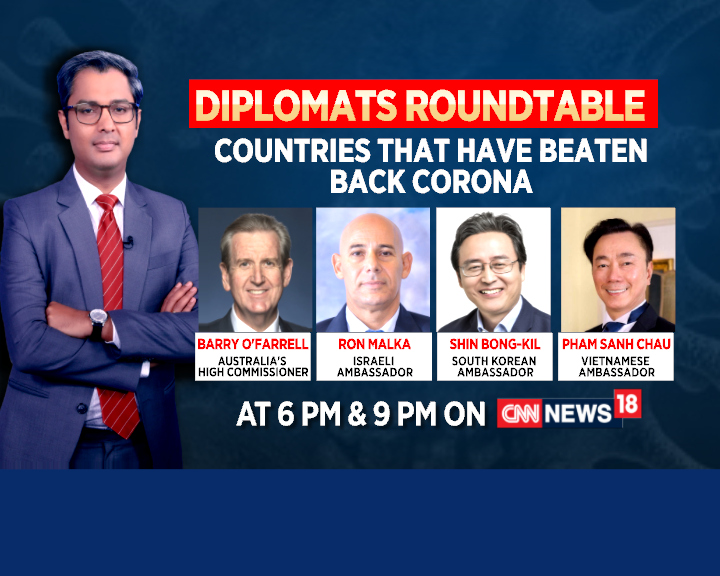 News18 (@cnnnews18) on Twitter photo #IndiaFightsCOVID19 – Countries that have beaten Corona.
Watch the Diplomats roundtable with <a href="/barryofarrell/">Barry O'Farrell</a>, <a href="/DrRonMalka/">Ron Malka 🇮🇱</a>, Shin Bong Kil & Pham Sanh Chau as they join <a href="/Zakka_Jacob/">Zakka Jacob</a>. 
Watch #RebootingIndia today at 6 PM & 9 PM. #IndiaFightsCOVID19 – Countries that have beaten Corona.
Watch the Diplomats roundtable with <a href="/barryofarrell/">Barry O'Farrell</a>, <a href="/DrRonMalka/">Ron Malka 🇮🇱</a>, Shin Bong Kil & Pham Sanh Chau as they join <a href="/Zakka_Jacob/">Zakka Jacob</a>. 
Watch #RebootingIndia today at 6 PM & 9 PM.