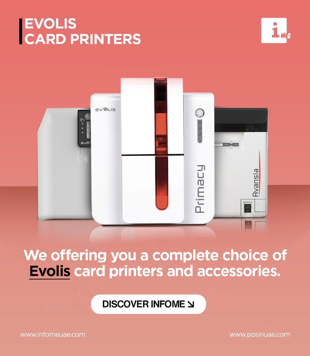 infomeuae's tweet photo. Discover the full range of Evolis Card printers.
Get Free cardPresso card designer software !! 
Know More: https://t.co/Ym1UaDjFXW
#InfoME #infomeuae #idcardprinter #Evolis #EvolisCardprinter #cardPresso https://t.co/MwV3IZgzba