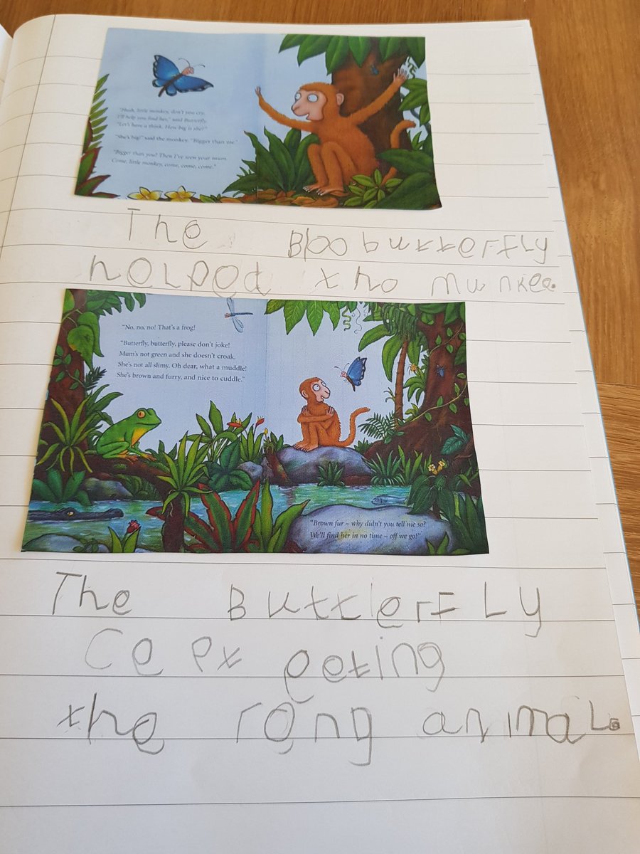 bethdaisyviolet's tweet photo. @MuchwooltonFS Daisy loved listening to Miss Cole reading Monkey Puzzle. We read it again with our own book and Daisy then wrote some sentences. It really motivated her seeing Miss Cole. Thank you!!! https://t.co/gk0NcOVczT