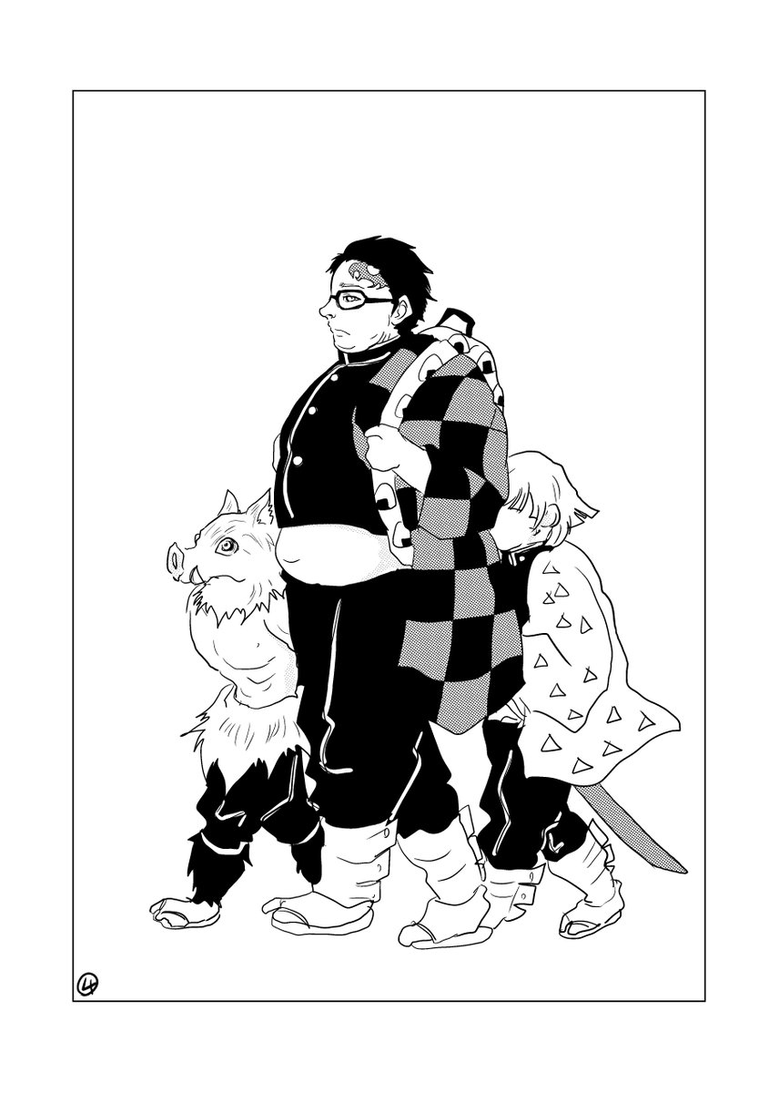 デカキンと鬼滅のスピンオフ漫画描きました。 