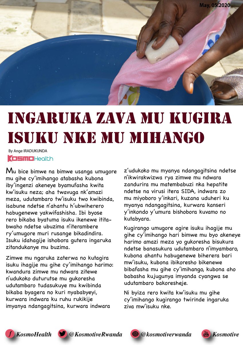 KosmotiveRwanda's tweet photo. Zimwe mu ngaruka zaterwa no kutagira isuku ihagije mu gihe cy’imihango...............
#menstrualhygiene
#KosmoHealth https://t.co/4xoapExIiT