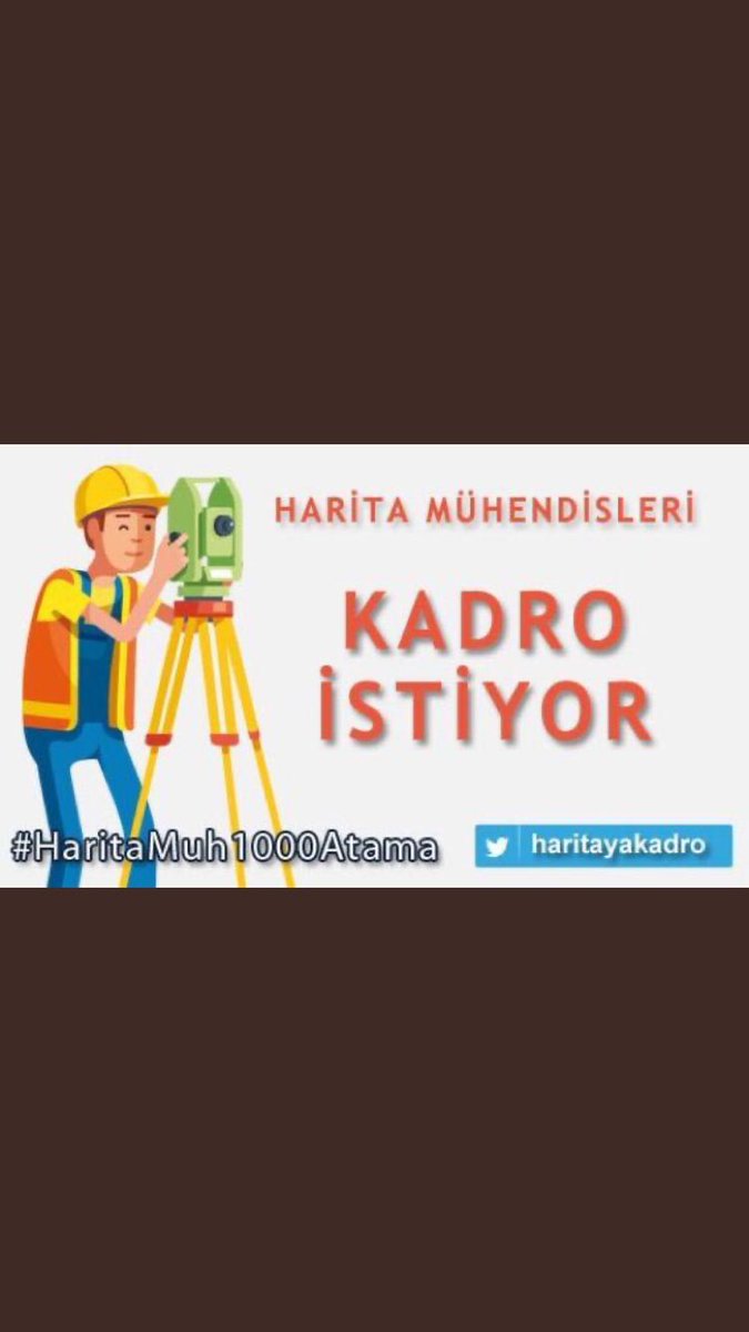 Harita mühendisleri yüksek puanlarla kadro istiyor
#KarayollarıArtıkİlanGelsin
#500HARİTAMÜHENDİSİ
<a href="/RTErdogan/">Recep Tayyip Erdoğan</a>
<a href="/A_Uraloglu/">Abdulkadir URALOĞLU</a>
<a href="/BeratAlbayrak/">Berat Albayrak</a>
<a href="/naci_agbal/">Naci AĞBAL</a>
<a href="/akaraismailoglu/">Adil Karaismailoğlu</a>
<a href="/murat_kurum/">Murat KURUM</a>
<a href="/bekirpakdemirli/">Dr. Bekir Pakdemirli</a>
<a href="/A_Uraloglu/">Abdulkadir URALOĞLU</a>
<a href="/MevltAYDIN06/">Mevlüt AYDIN</a>
<a href="/KarayollariGM/">Karayolları Genel Müdürlüğü</a>
@dsi_gn_md
<a href="/sonertufanoglu/">Soner Can TUFANOGLU</a>