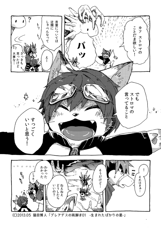 [創作] 猫少年とドラゴンが喋る岩と出会うマンガ(一話目)⑥ #プレアデスの両脚 