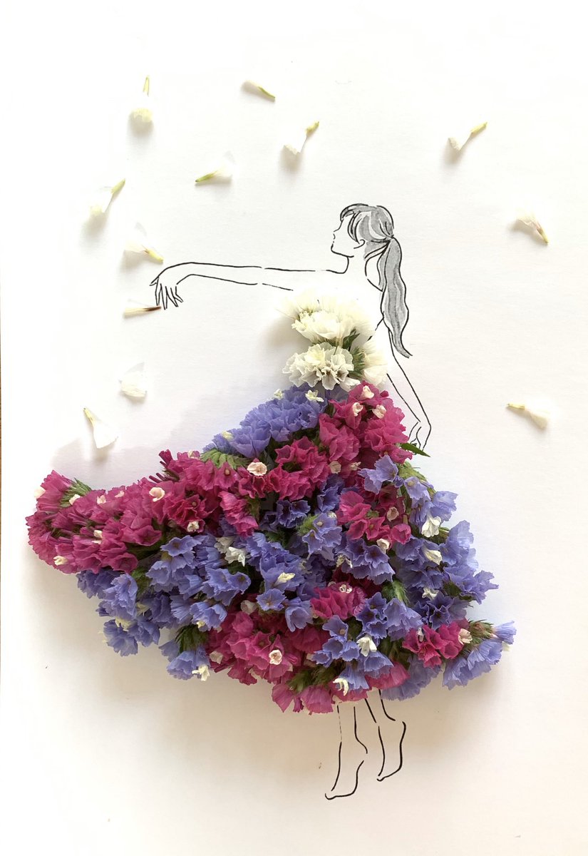 Miwa はな言葉さん Hanacotoba Jp の フラワードレスチャレンジ 難しいけれど 花と戯れる楽しい時間 とても素敵な企画