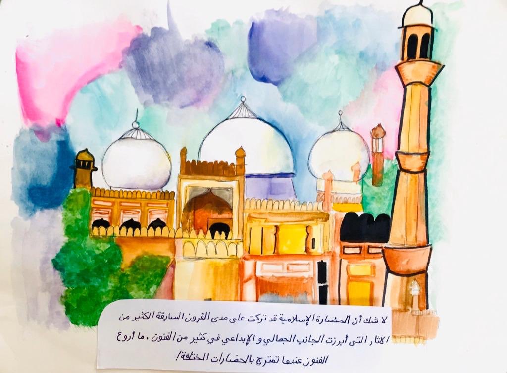JCD_Arabic's tweet photo. When Art meets culture! Fantastic job Meher #JCDYear9! #JCDcreativity #JCDlinking @HPLedu #islamicarchitecture @JCD_Art https://t.co/vs23J1yvjQ
