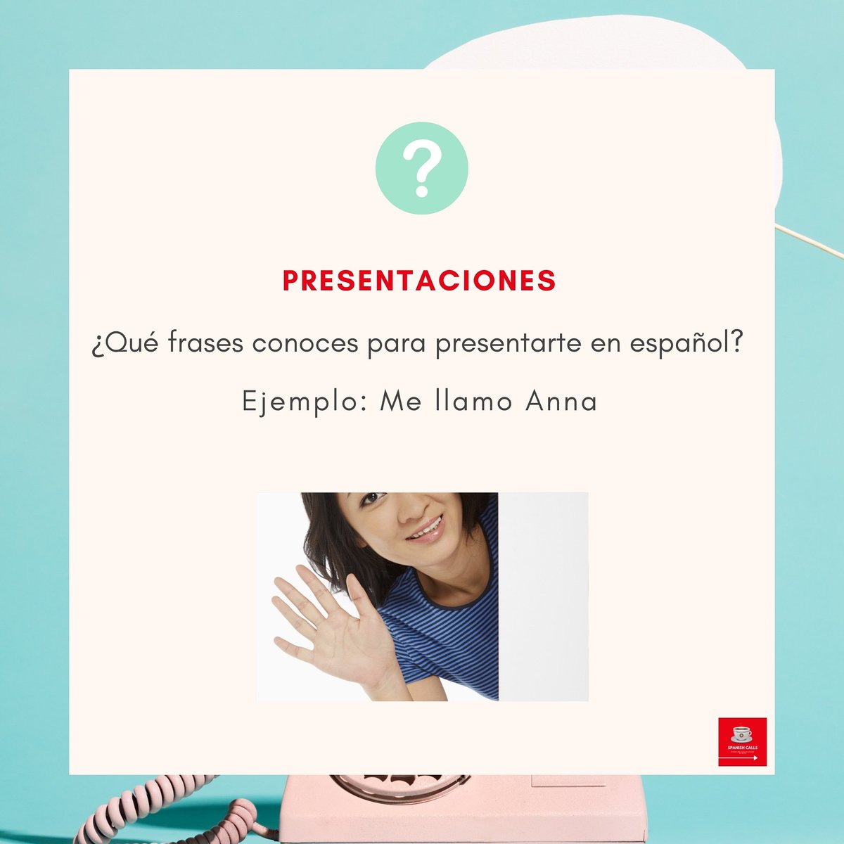 spanishcalls's tweet image. Can you introduce yourself in Spanish?
This is your moment. Study Spanish online in a small group of beginners from May 18th till June 17th (M/W from 9 AM to 10.30 AM. Spanish time) by 125€. More info at anna@spanishcalls.com #spanishonlinecourse #spanishonline #beginnerscourse
