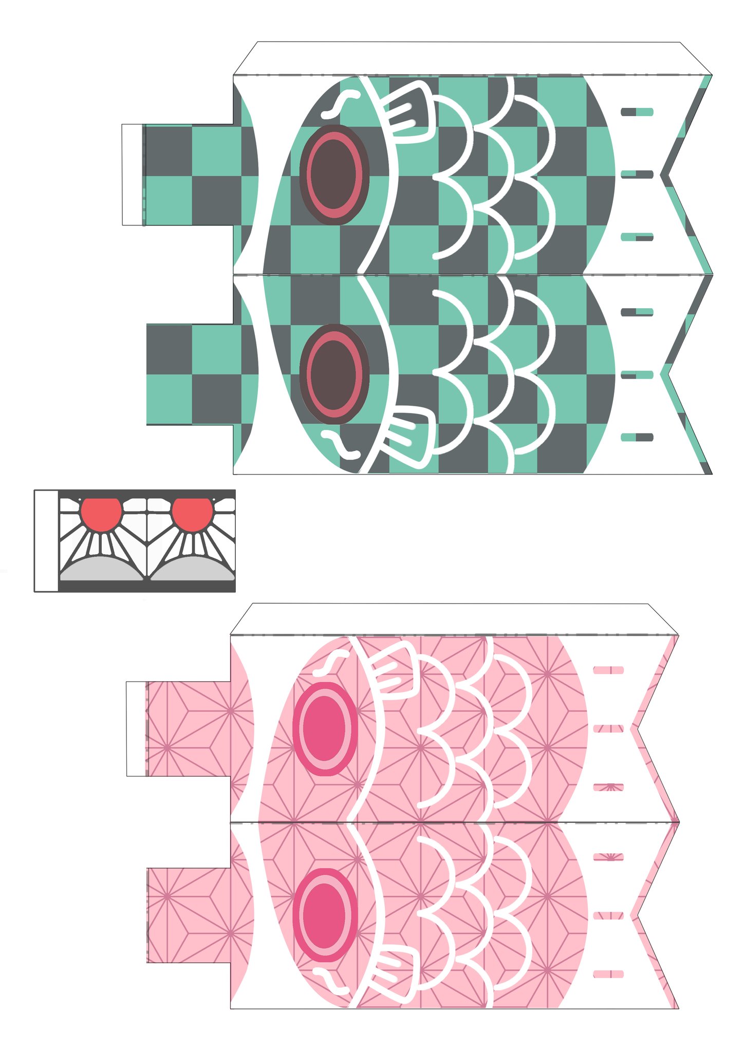 光海ひろあき ペーパークラフト鯉のぼり こちらのサイトを参考に制作しました T Co Vpfmgxj2jb プリンターのあるご自宅の方はダウンロードして印刷してレッツ工作 パロディなので個人利用のみ 無断転載 複製ngでお願いします T