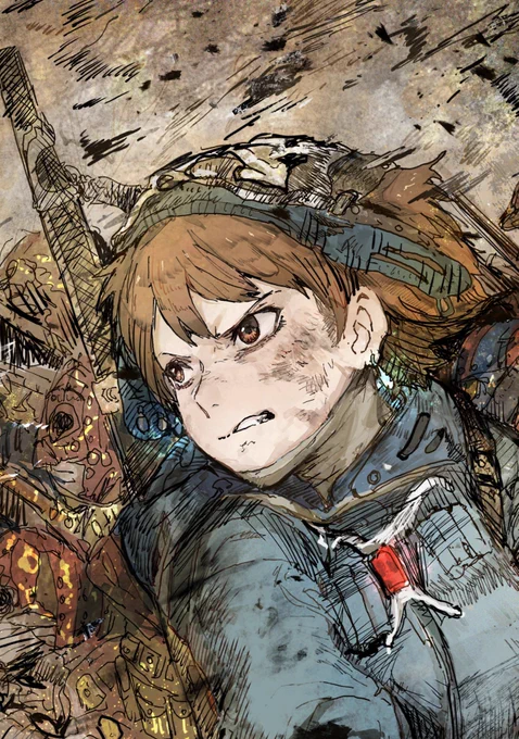 憎しみの入り混じった顔が描けて楽しかった。ナウシカの原作まじでやばいからみて 