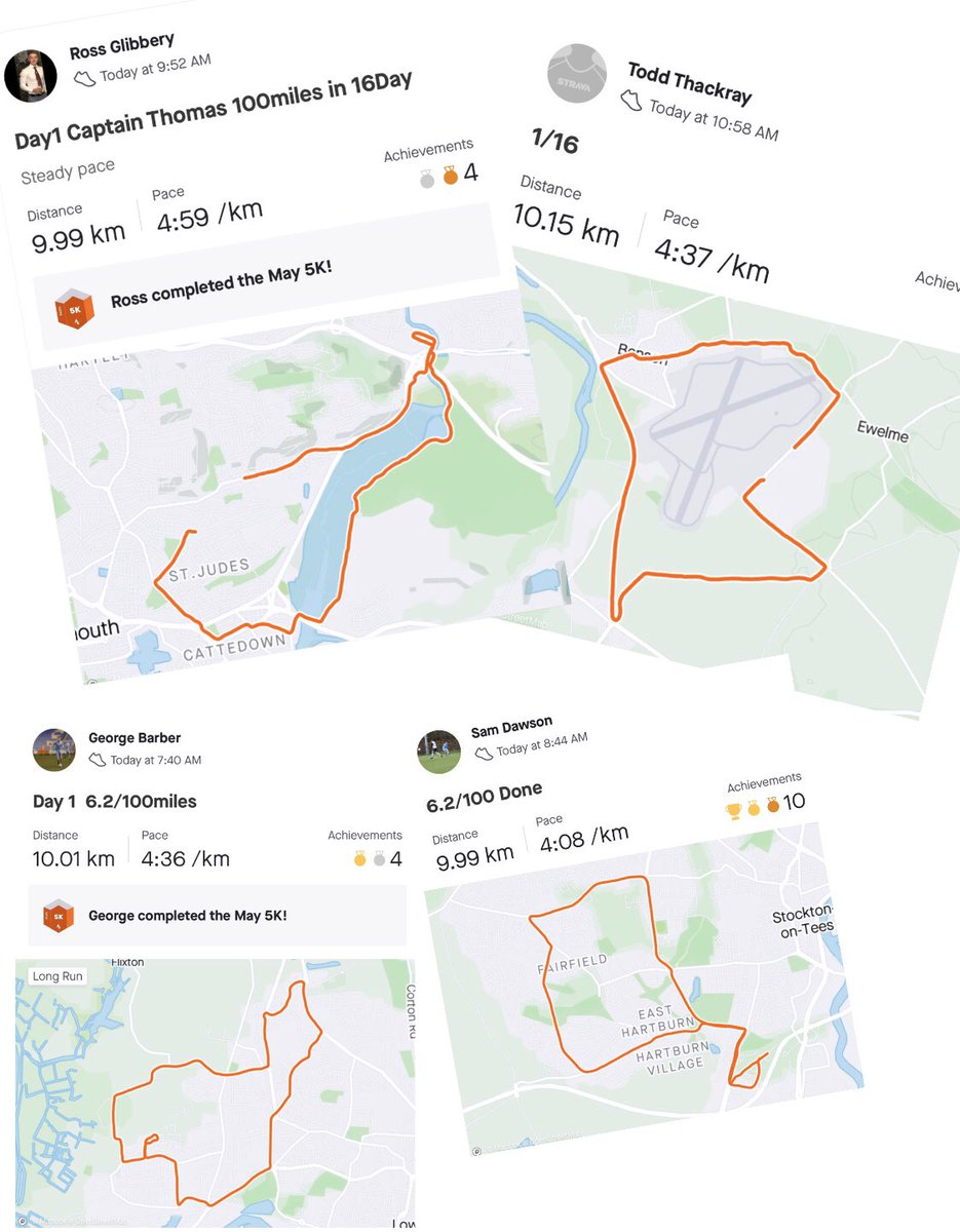 Good little shift to start yesterday! 102km covered between the boys, just the 1498Km to go over the next 15 days 👀 #CaptainToms100for100