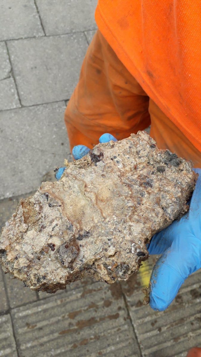 ECAS_World's tweet photo. A handful of the hard stuff. This is what blocks pipes. A result of the wrong things going down toilets, plugholes, and drains. We help to eliminate this ๐๐ผ๐๐ผ๐๐ผ #FightTheFatberg #StopTheBlock #BinnerNotABlocker https://t.co/i75Av7BoVu