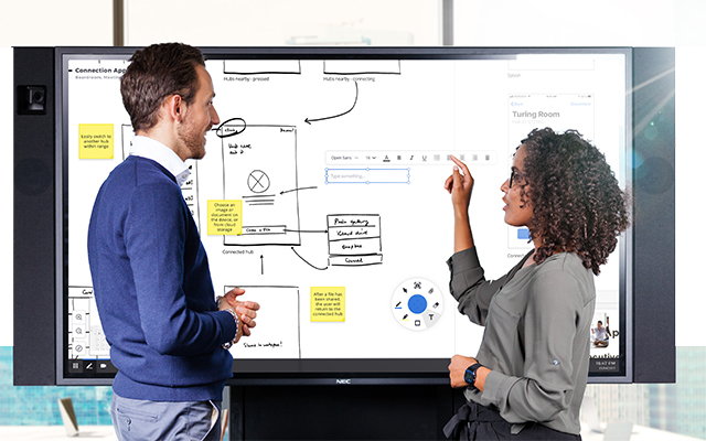 SharpDisplay's tweet photo. Simplify your videoconferencing across teams with the #NEC #InfinityBoard, with its ultra-wide-angle @HuddlyInc IQ camera and high-end conference speakers. 💪🏻 https://t.co/d2LV4inaja https://t.co/sTlxBS5r5t