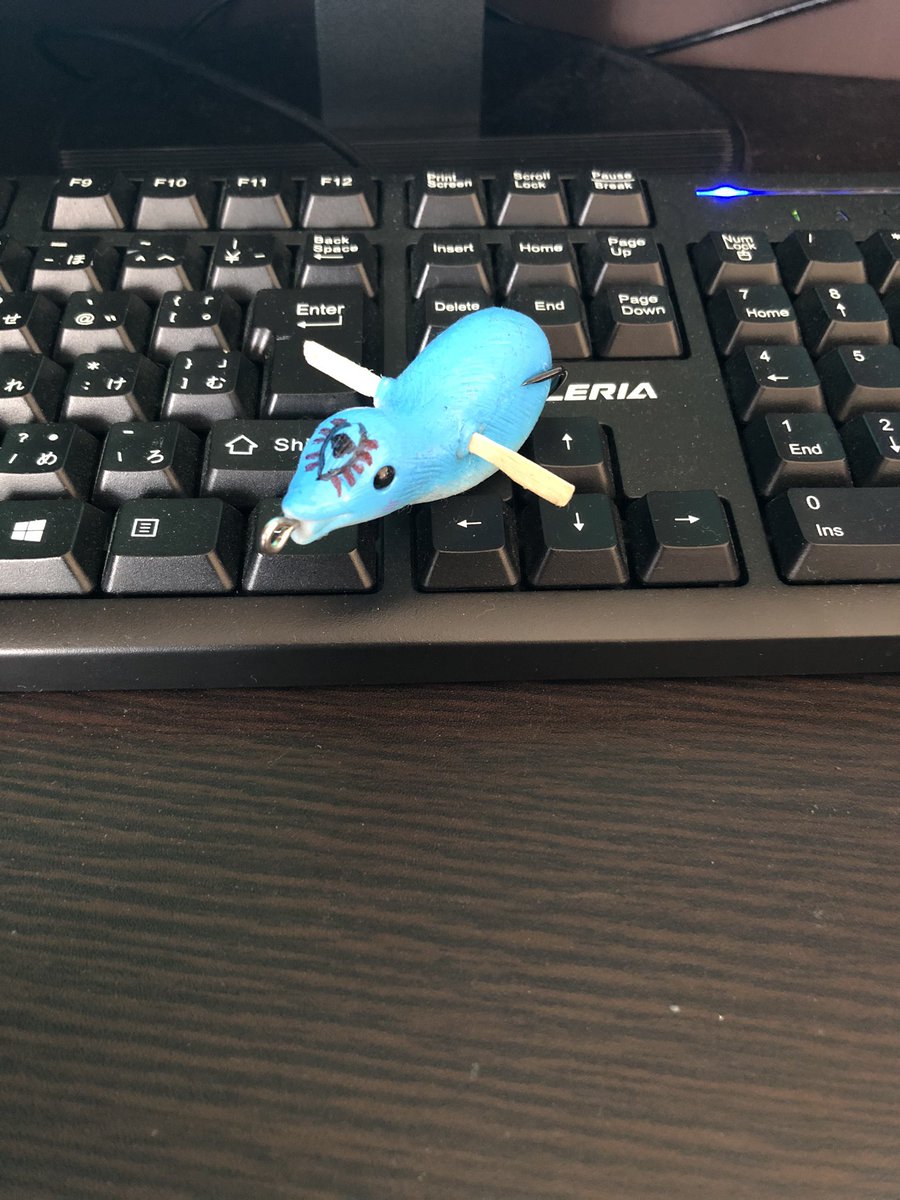 KoHamazu's tweet photo. 自粛モードで朝から色んな事務仕事
こんな時だからこそ、しっかりと向き合ってやれる仕事

ラリバーも釣り場に行けず、真ん中の目が開眼したみたいです

でも！ヤバーイ！睡魔地獄と格闘中 https://t.co/l6kcvmpAqK