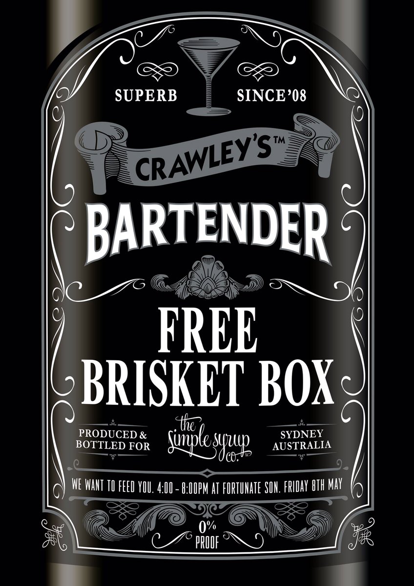 Sydney Bartenders! I want to buy you ALL dinner during this tough kin time. Stop by Fortunate Son this Friday and pick up yours. 4-8pm. #allinthistogether