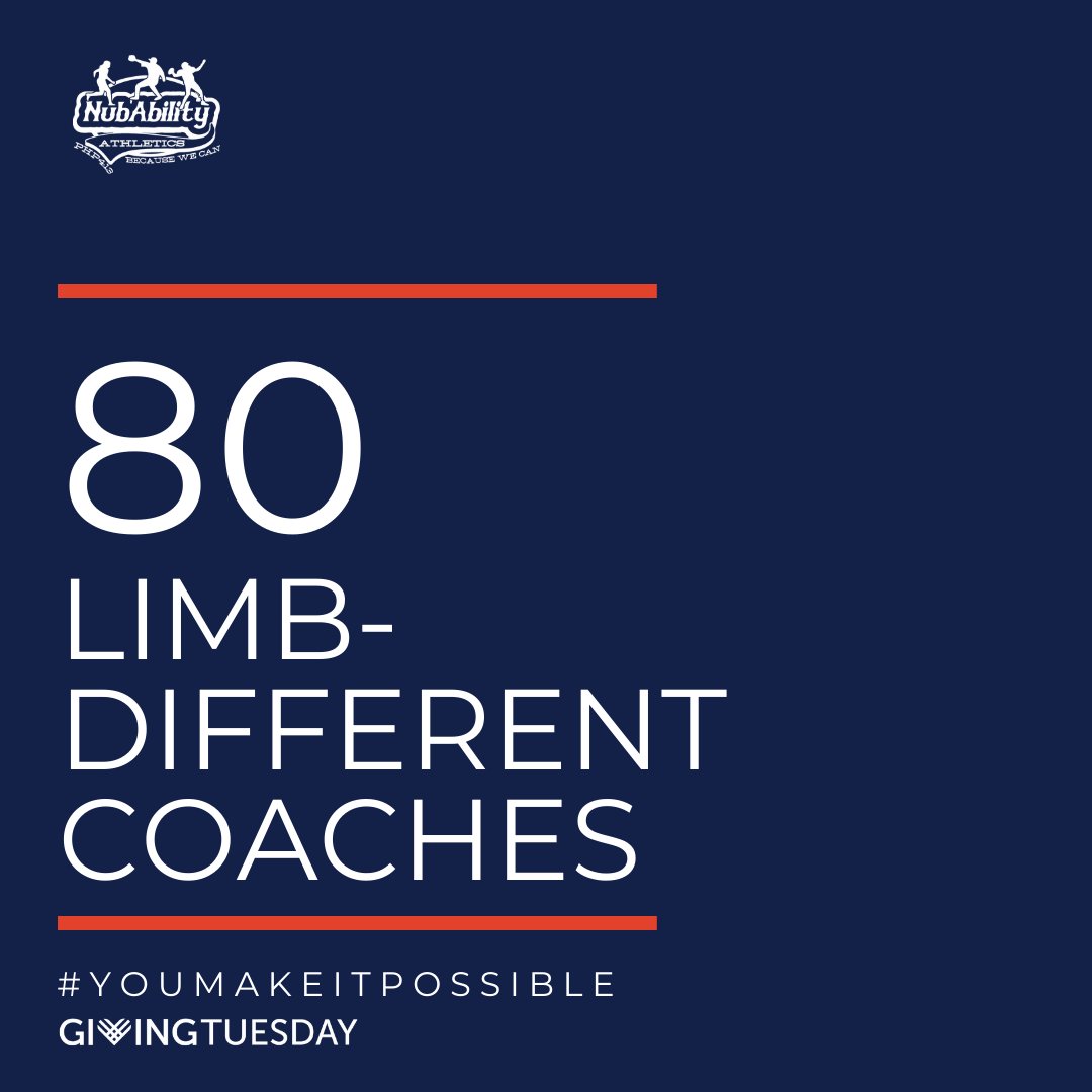NubAbility's tweet photo. Our coaching team is made up of elite limb-different athletes who volunteer their time to mentor and inspire.
#YOUmakeitpossible
#24HoursofThanks
#GivingTuesdayNow
https://t.co/dqHTiOORX1. https://t.co/xHHSFSxQ8v