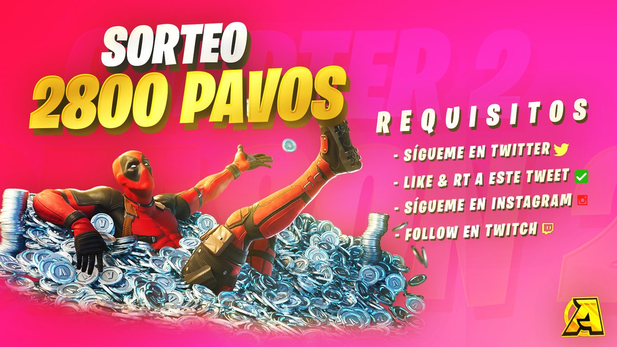 adreplays's tweet photo. 🔥PRIMER SORTEO🔥 de Mayo en el canal...No será el último😉

➡️2800 PAVOS de Fortnite💛

Para PARTICIPAR en el SORTEO:
✅Like &amp; RT a este Tweet
✅Seguirme en Twitter https://t.co/k5b7iLRehK
✅Seguirme en Instagram https://t.co/OYLwVeYnSc
✅Follow en Twitch https://t.co/6LUvXA4ire https://t.co/B0hdvwu6qr