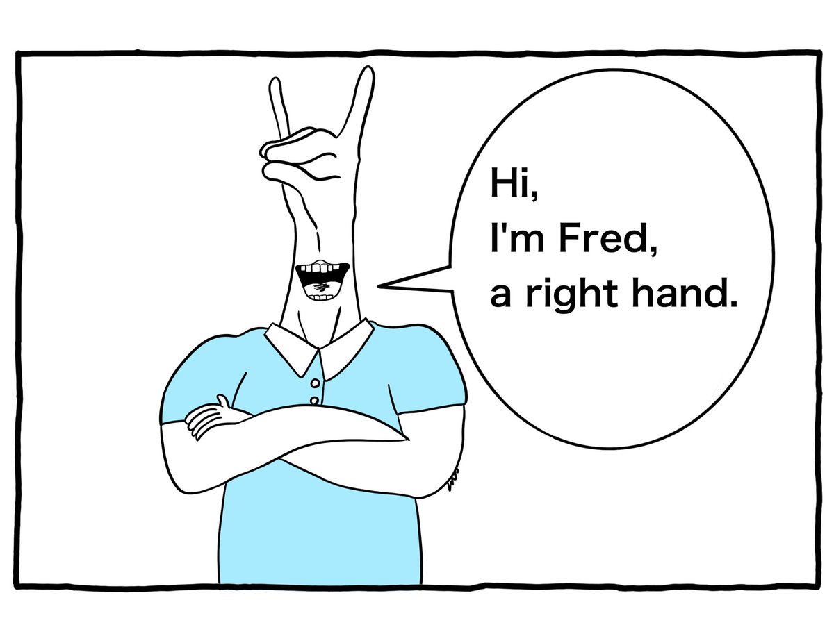 クソ英語例文
「やぁ、僕はフレッド。右手だよ。」 