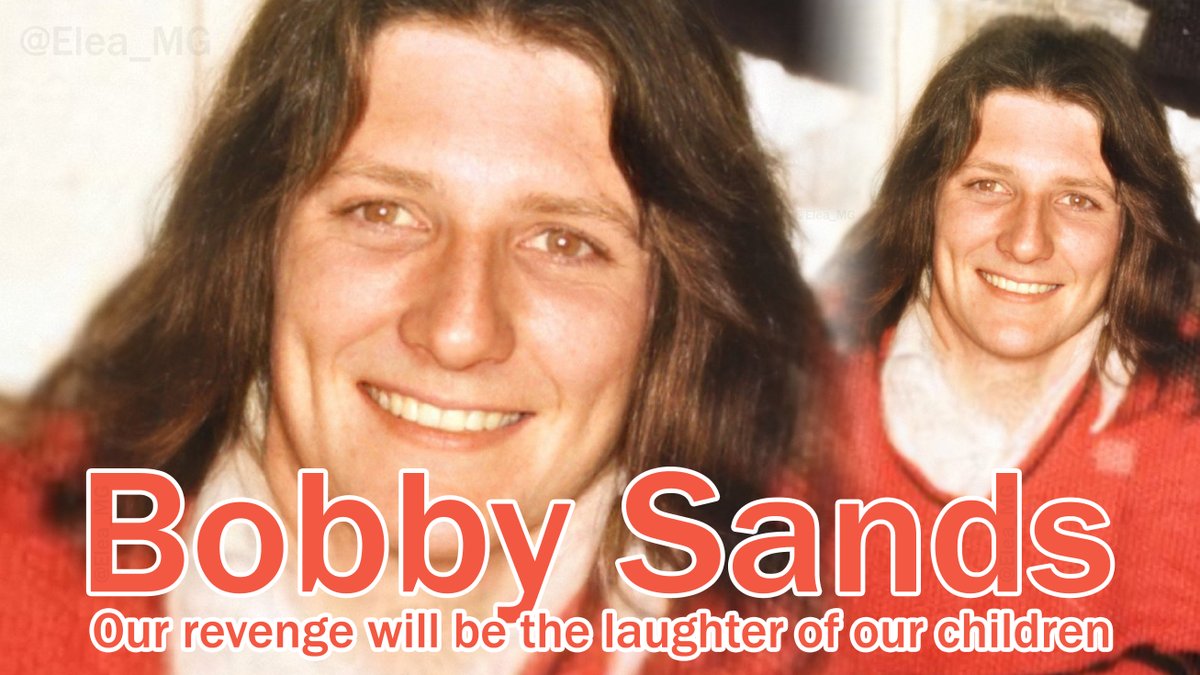 Elea_MG's tweet photo. 1981.05.05 - En souvenir de Bobby Sands résistant Irlandais contre l’impérialisme Britannique, mort après 66 jours d’une grève de la faim, que Tchatcher a laissé mourir dans sa prison de Maze. #NeverForget
#05Mai #BobbySands #HungerStrike1981 #Hero https://t.co/vFaVgGBwfW