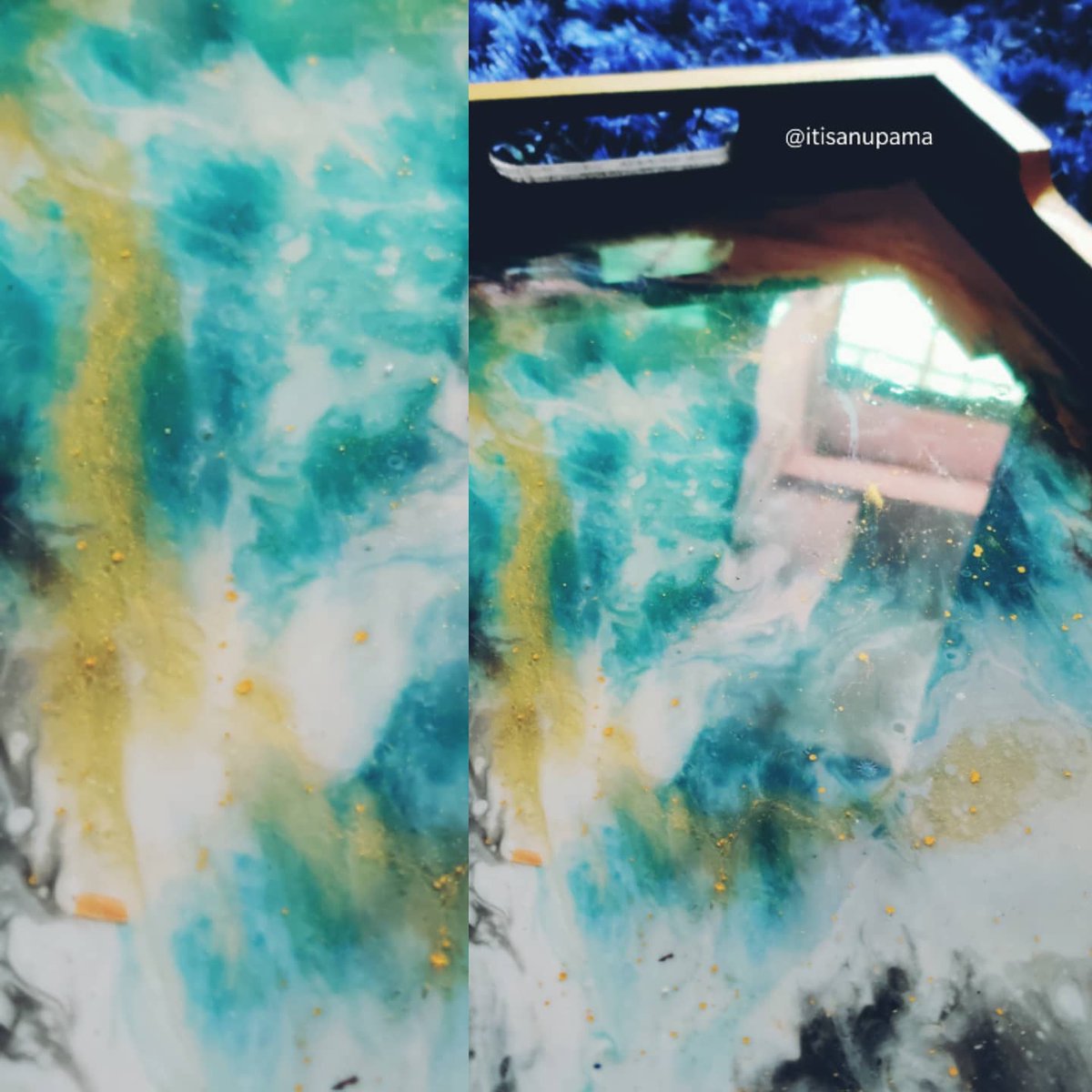 itisanupama's tweet photo. Resin work 
Galaxy themed Tray🌌
#resin #handmade #kitchendecor #tray #galaxy #QuarantineLife #Quarantine #QuarantineActivities #artwork #artist #ArtistOnTwitter #lockdown #activities #India #artistsoninstagram #artists #artistsupportpledge #ArtistVoice #Creative #art #artshare https://t.co/DQ2mrQvAmt