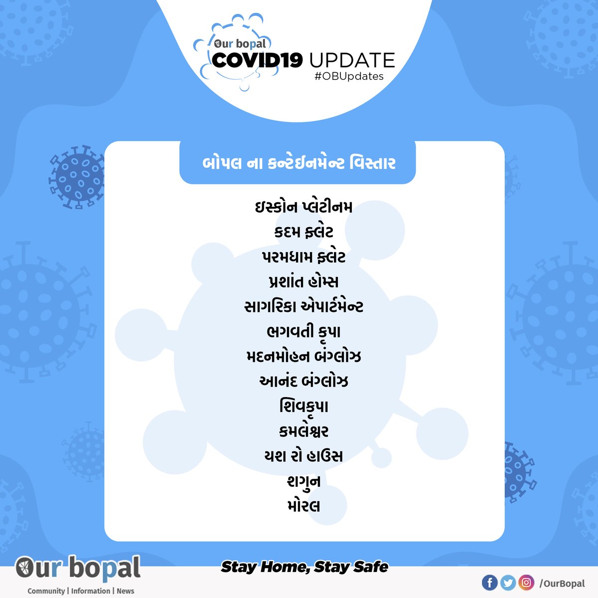 OurBopal's tweet photo. #Bopal ના કન્ટેઈનમેન્ટ વિસ્તાર.
#OBUpdates #COVID19 #OurBopal https://t.co/YTTy9laa4x