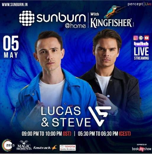 PerceptEMC's tweet photo. #SunburnAtHome tonight with electrifying Dutch DJ Duo @lucasandsteve and popular contemporary Artist from Moscow, Russia #ZANOVA
Only on @SunburnFestival Instagram & Youtube handles, Twitch App and @ZEE5India ZEE5
For daily updates register here: https://t.co/CqwvwbfPmO https://t.co/rj1fItWqHr