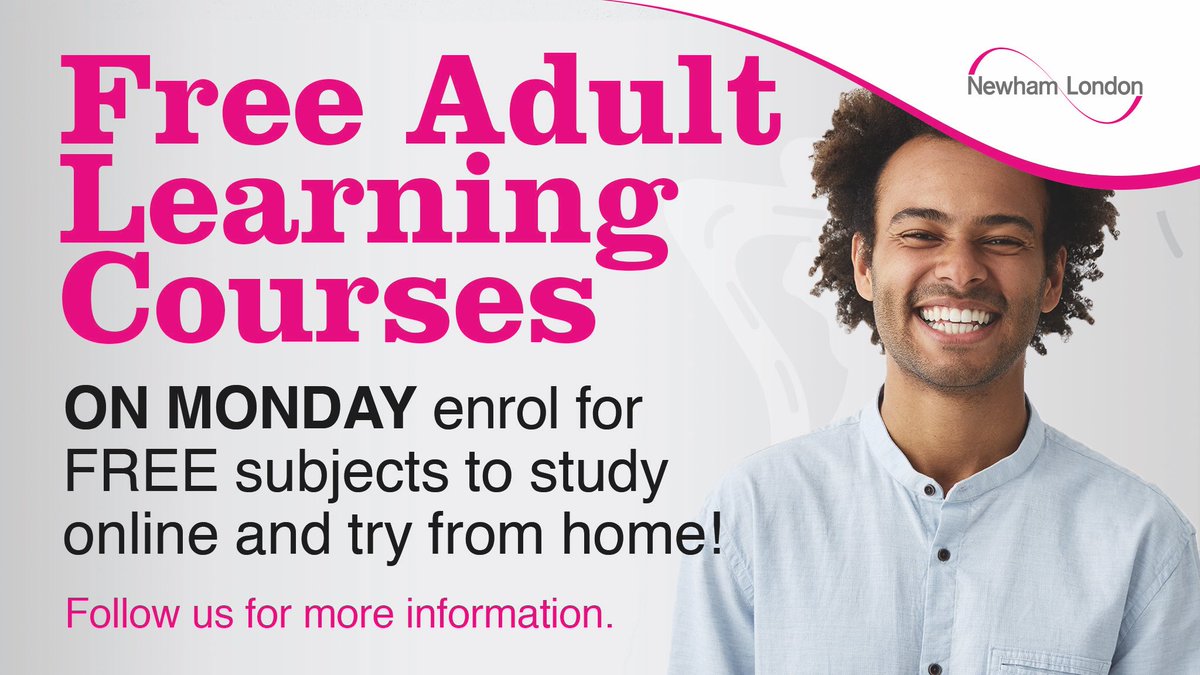 OurNewhamLS's tweet photo. 80+ scheduled online adult learning courses are to be added to https://t.co/FdtsAMIGN5 website EVERY MONDAY from May 11th until 31st July. They are totally FREE and can be completed at your own time and place. #stayathome #homelearning #freecourses #onlinelessons #newhamlondon https://t.co/0UqBLwexub