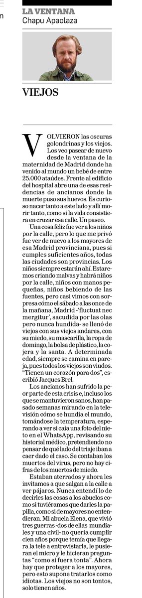 Qué buena <a href="/ChapuApaolaza/">Chapu Apaolaza</a>. "Viejos". Hoy en <a href="/DiariodeNavarra/">Diario de Navarra</a>