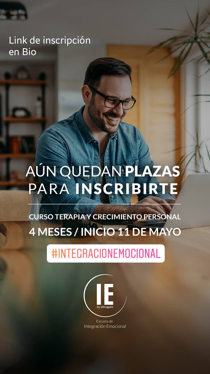 ¡Invierte en tu bienestar! 

Formación ONLINE. 4 meses para controlar tu ansiedad, salir de tu depresión, afrontar tus miedos, controlar tu ira, sanar rupturas de corazón. 
.
INICIO: 11/MAYO
integracionemocional.com/es/campaign/ni…
📱+52 55 6900 6266

#Shivagam #IntegracionEmocional #Bienestar RT