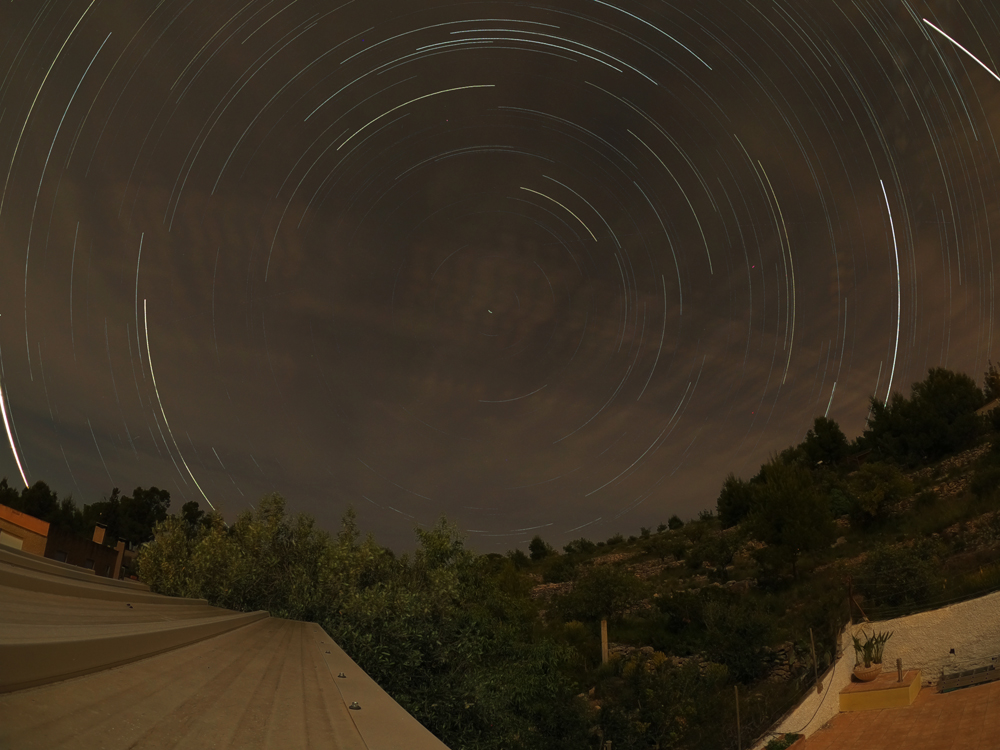 Trying out startrails with the GoPro...... cloud doesn't help, but for a first go, this shows promise..... Gives me ideas about where I need to put the camera now.