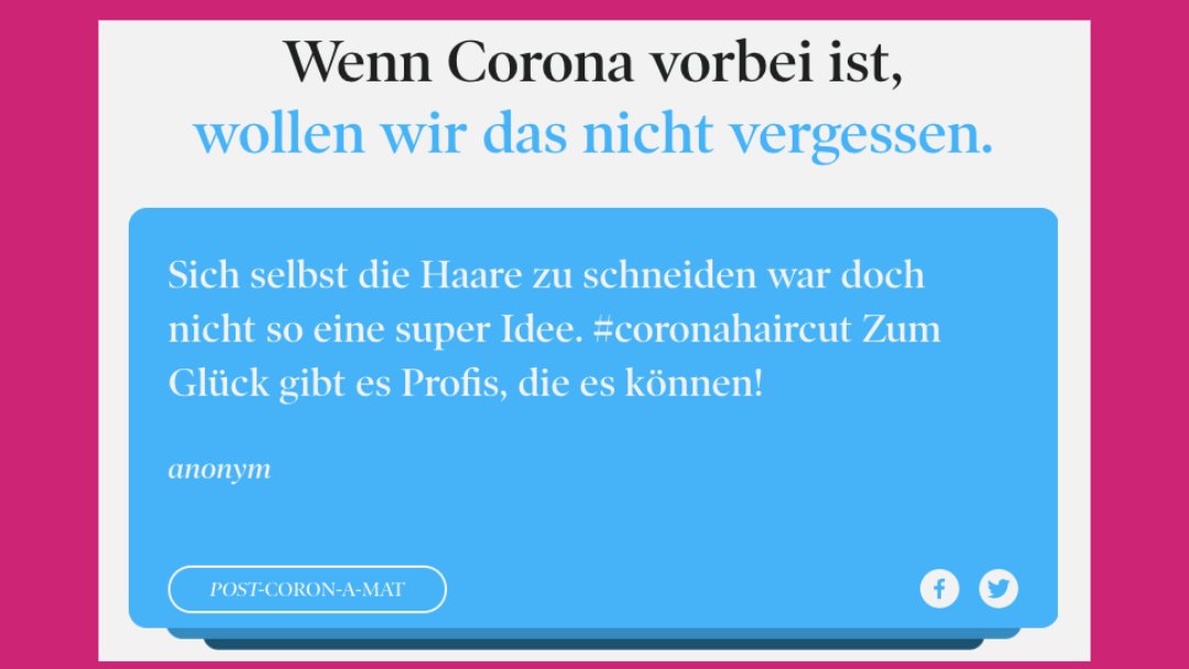 Coron_A_Mat's tweet photo. Aus gegebenem Anlass... Und was willst Du nicht vergessen? ➡️ https://t.co/dajVJXdzHi
#CoronaHaircut https://t.co/2YhztAQgsj