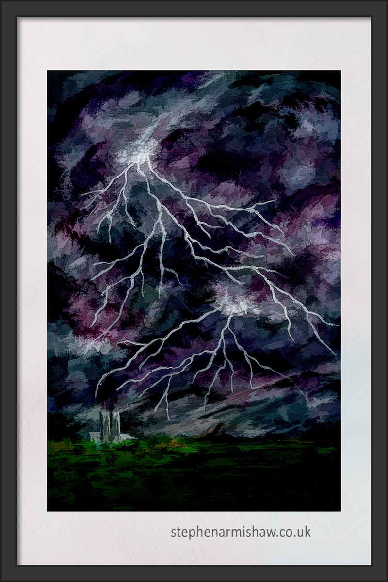 Latest artwork. Beverley under a passing storm. A bit like us all at the mo...keep safe! stephenarmishaw.co.uk #art #beverley #beverleyminster #beverleywestwood #landscape #landscapeart