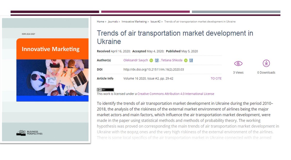 IM_journal_BP's tweet photo. 🔗 https://t.co/MO9aLxZnzO
📰  Trends of air transportation #market development in Ukraine
👤 Oleksandr Savych, Tetiana Shkoda
 #AIRtransportation, #development, #externalenvironment #market, #Ukraine https://t.co/HFkMkWyD3L